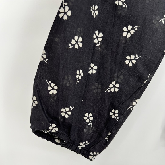 🆕 NWOT Marine Layer Gabrielle Smock Top in Black Modern Ditsy Floral Flower - Picture 14 of 15